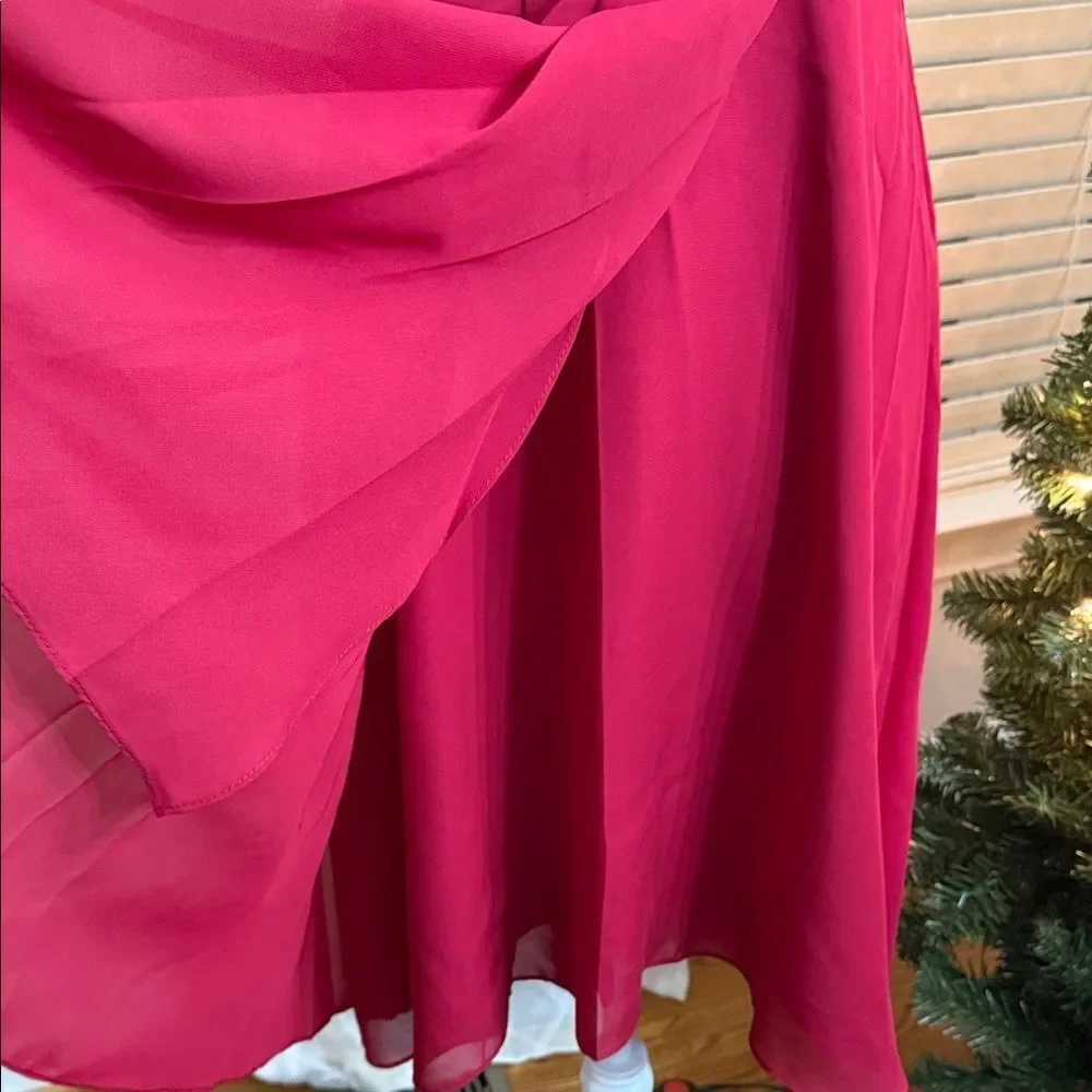 JJ’s House Burgundy Chiffon Fit & Flare Dress Youth J12 (11–12 yrs) NWT